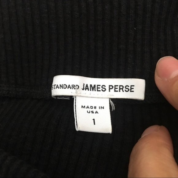 JAMES PERSE Black Rib-Knit Tube Bodycon Skirt or Dress - Picture 3 of 7